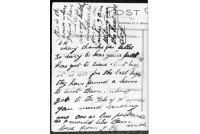 BET 077a Vicarage. Message on reverse of postcard 25a-15